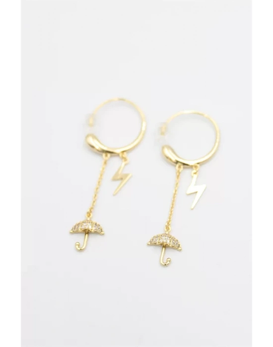 Şemsiye Küpe - Altın