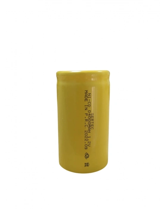 Sertec - 1.2v 4000 Mah - D Büyük Boy - Ni-cd Şarjlı Pil - (başsız / Flat Head)