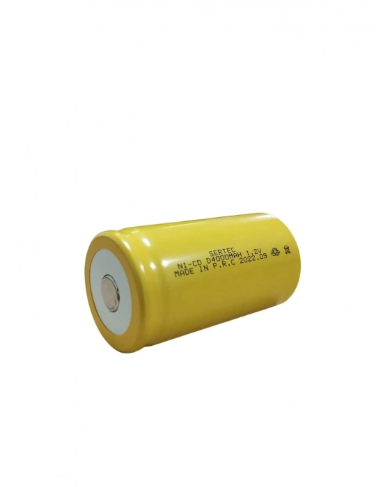 Sertec - 1.2v 4000 Mah - D Büyük Boy - Ni-cd Şarjlı Pil - (başsız / Flat Head)