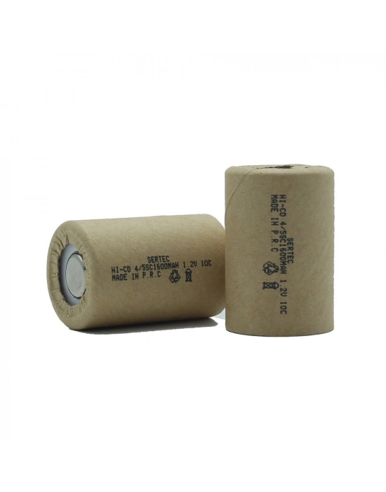 Sertec 1.2v Ni-cd  4/5 Sc 1500 Mah Kağıt Şarjlı Pil 10c (başsız/flat Head)