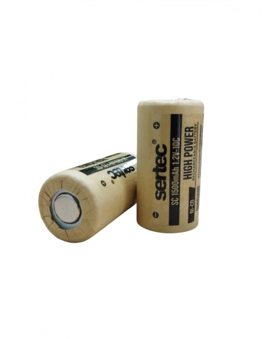 Sertec 1.2v Ni-cd Sc 1500 Mah Kağıt Şarjlı Pil 10c (başsız/flat Head)