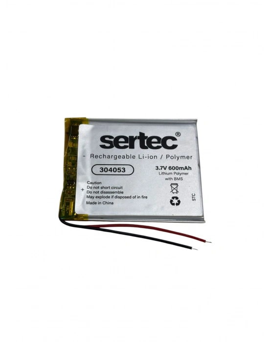 Sertec 304053 3.7v 600 Mah Li-polymer Pil (devreli/1.5a)