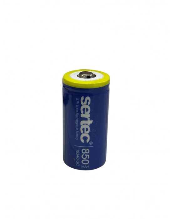 Sertec 3.7v Li-ion 16340 - 850 Mah 3c Başlı Şarjlı Pil