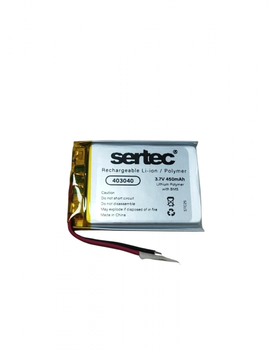Sertec 403040 3.7v 450 Mah Li-polymer Pil (devreli/1.5a)