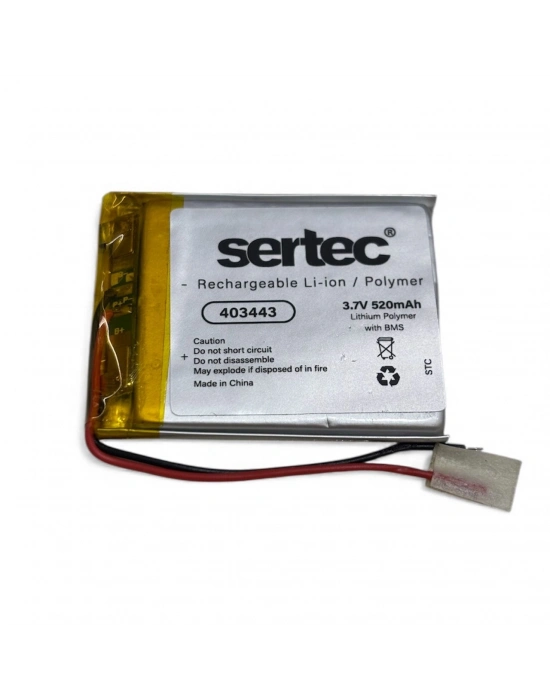 Sertec 403443 3.7v 520 Mah Li-polymer Pil (devreli/1.5a)