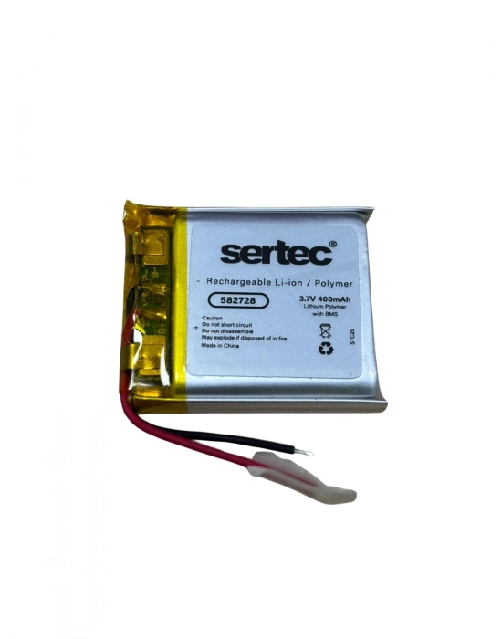 Sertec 582728 3.7v 400 Mah Li-polymer Pil (devreli/1.5a)