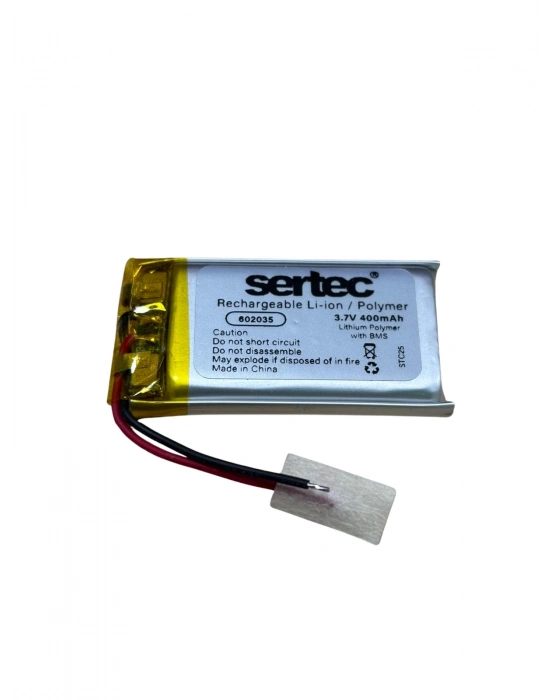 Sertec 602035 3.7v 400mah Li-polymer Pil (devreli/1.5a)