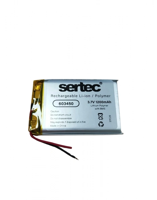 Sertec 603450 3.7v 1200 Mah Li-polymer Pil (devreli/1.5a)