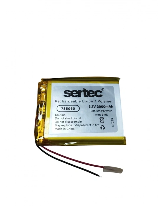 Sertec 785060 3.7v 3000mah Li-polymer Pil (devreli/1.5a)