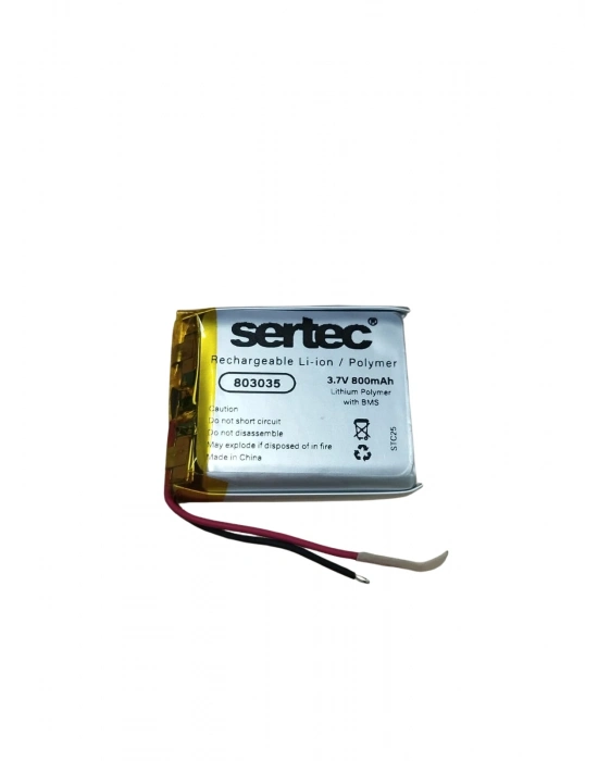 Sertec 803035 3.7v 800 Mah Li-polymer Pil (devreli/1.5a)