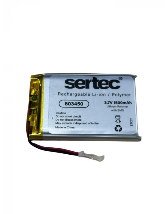 Sertec 803450 3.7v 1500mah Li-polymer Pil (devreli/1.5a)
