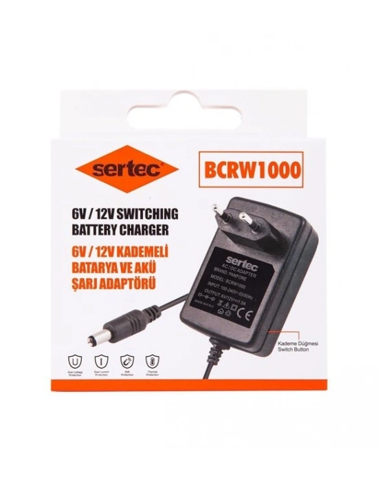 Sertec Bcrw1000 6v/12v 1a Kademeli Batarya Ve Akü Şarj Adaptörü