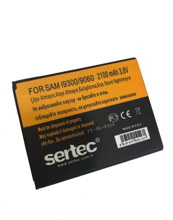 Sertec - Samsung Galaxy S3 İ9300 / 9060 / 9082 Uyumlu Batarya