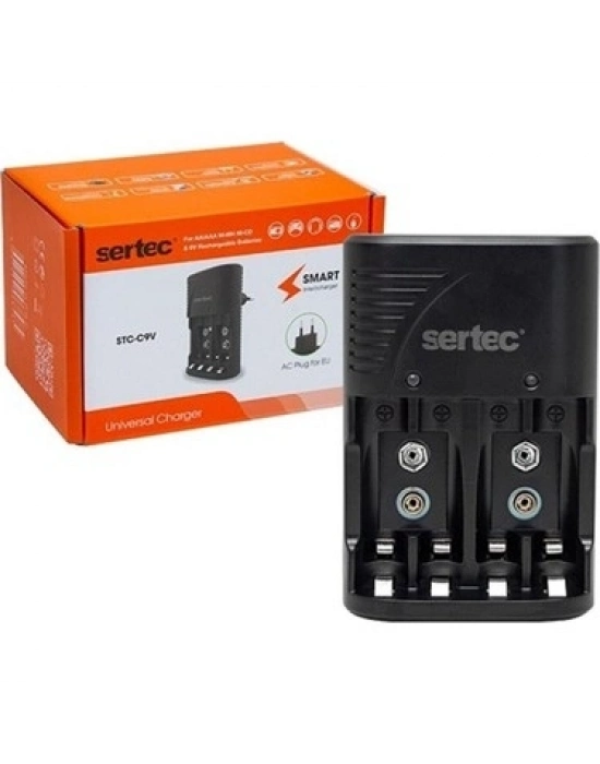 Sertec Stc-c802 Aa-aaa-9v Uyumlu 4lü Pil Şarj Aleti