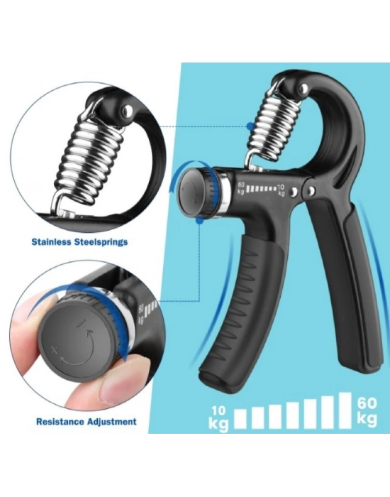 ® Sertlik Ayarlı El Yayı Ayarlanabilir Bilek Kas Güçlendirme Aleti 10-60 Kg