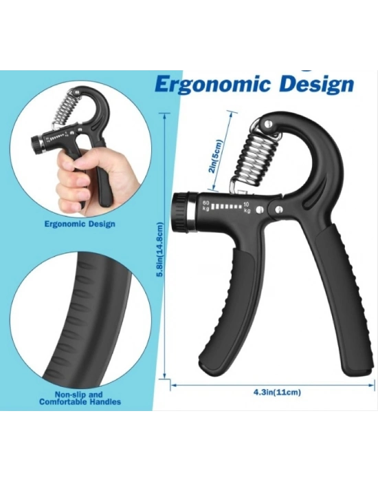 ® Sertlik Ayarlı El Yayı Ayarlanabilir Bilek Kas Güçlendirme Aleti 10-60 Kg
