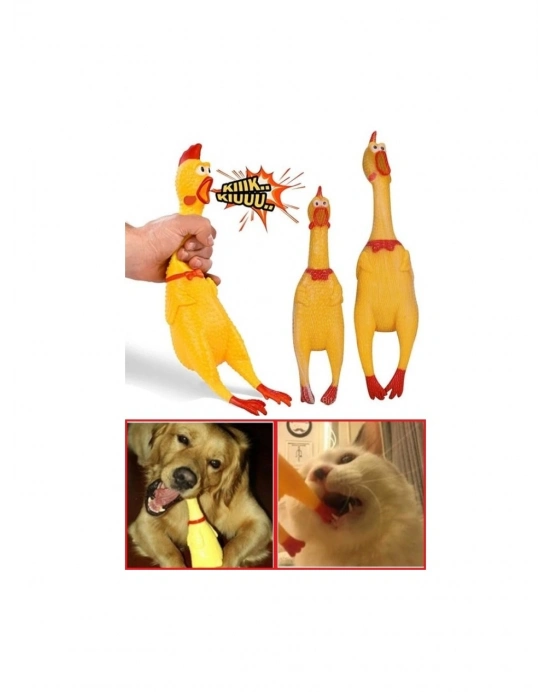 Sesli Horoz Eğlenceli Köpek ve Kediler İçin Sesli Öten Horoz Oyuncak 28 cm