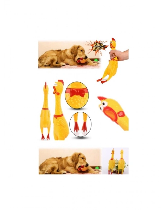 Sesli Horoz Eğlenceli Köpek ve Kediler İçin Sesli Öten Horoz Oyuncak 28 cm