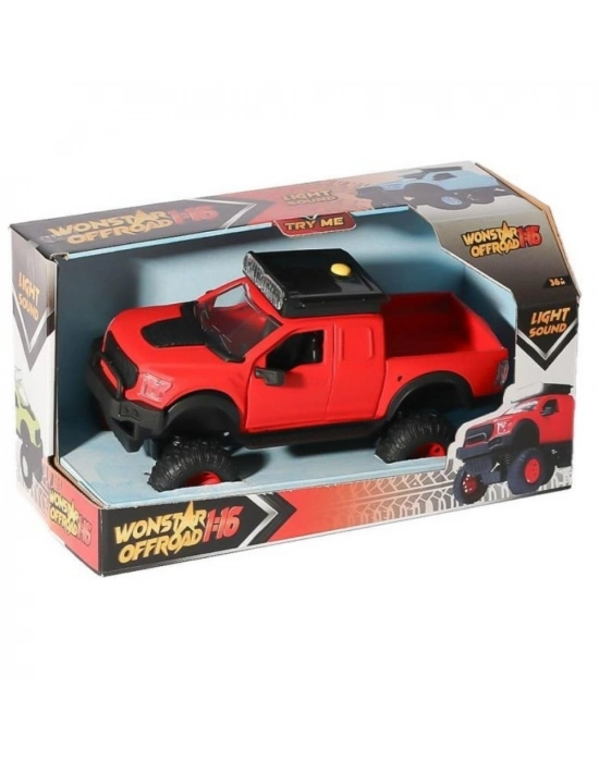 Sesli Işıklı İş Makinaları 25 cm Kamyon - 4016 - Kırmızı