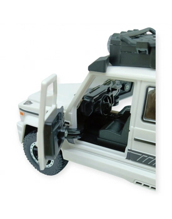 Sesli Işıklı Metal Off- Road Araba 16 cm - D700-04 - Beyaz