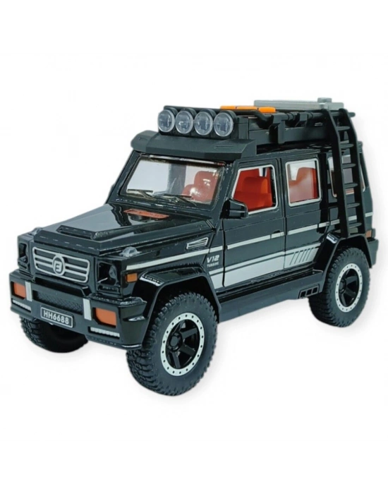 Sesli Işıklı Metal Off- Road Araba 16 cm - D700-04 - Siyah
