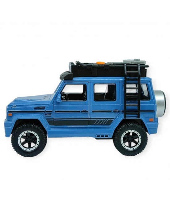 Sesli Işıklı Metal Off- Road Araba 17 cm - D700-04 - Mavi