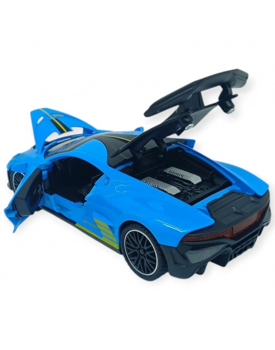 Sesli Işıklı Spor Araba 15 cm - 3241D- Mavi