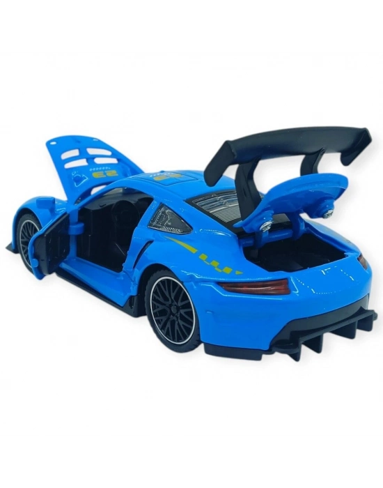 Sesli Işıklı Spor Araba 15 cm - 3291D - Mavi