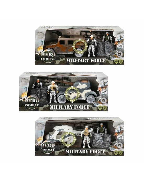 ® Sesli Ve Işıklı Kar Temalı Askeri Araçlar Oyun Seti