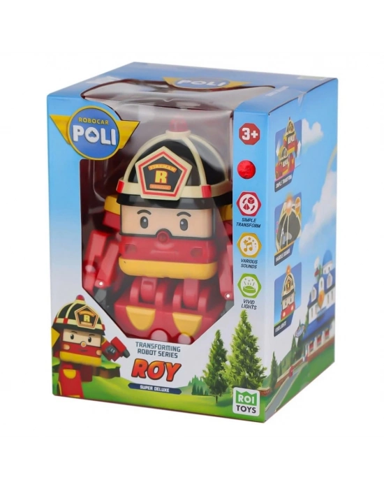 Sesli ve Işıklı Robocar Poli Büyük Transforming Robot Roy