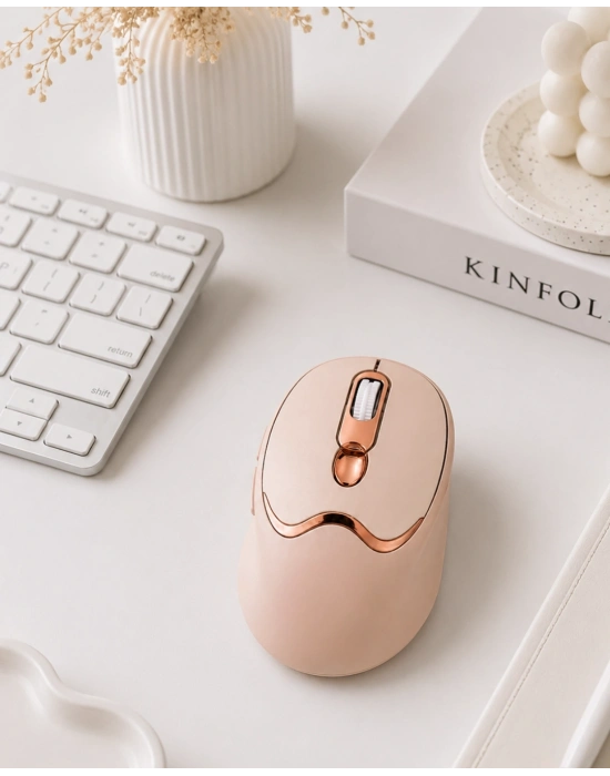 Sessiz Tıklama Özellikli Şarjlı Kablosuz Mouse Çoklu Cihaz Uyumlu