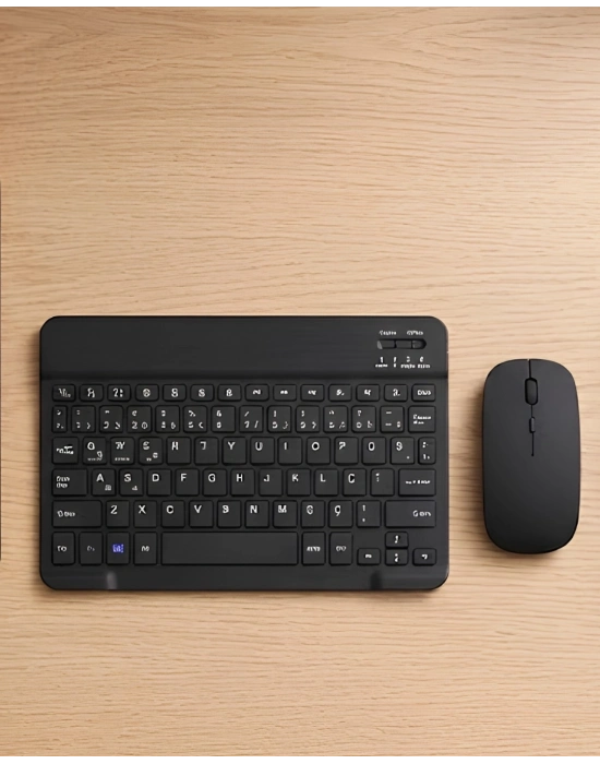 Sessiz Tuşlu Kablosuz Klavye Mouse Seti Çoklu Cihaz Uyumlu