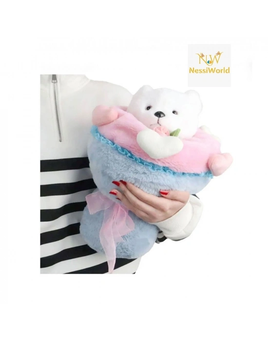 Sevgi Buketi Peluş Ayıcıklı Peluş Çiçek Buketi 40 cm