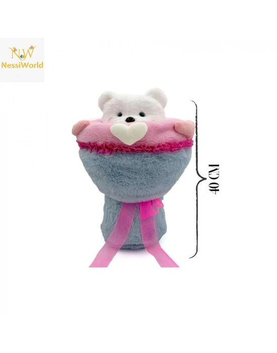 Sevgi Buketi Peluş Ayıcıklı Peluş Çiçek Buketi 40 cm