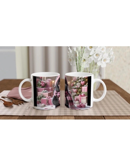 Sevgi Dolu Bebek Goril Temalı Kış Konseptli Baskılı Kupa Bardak