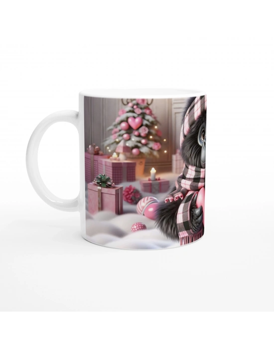 Sevgili Hediye Paketi Temalı Sevimli Goril Baskılı Kupa Bardak