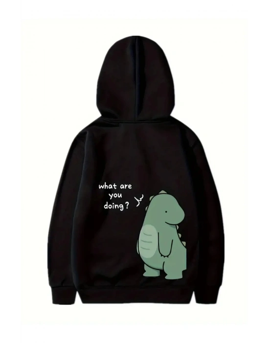 Sevgililer Günü Baskılı Oversize Kapüşonlu Sweatshirt Hoodie - Siyah