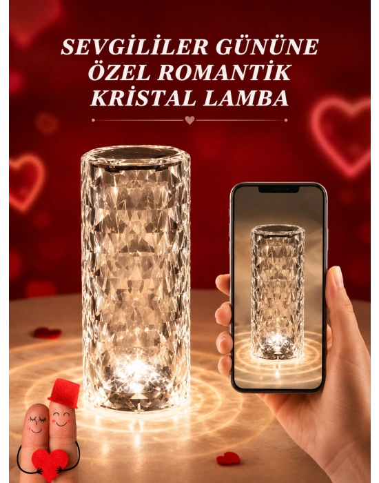 Sevgililer Günü İçin Hediye Kristal Lamba Sevgiliye Hediye USB Şarjlı Gece Lambası (Kopya)