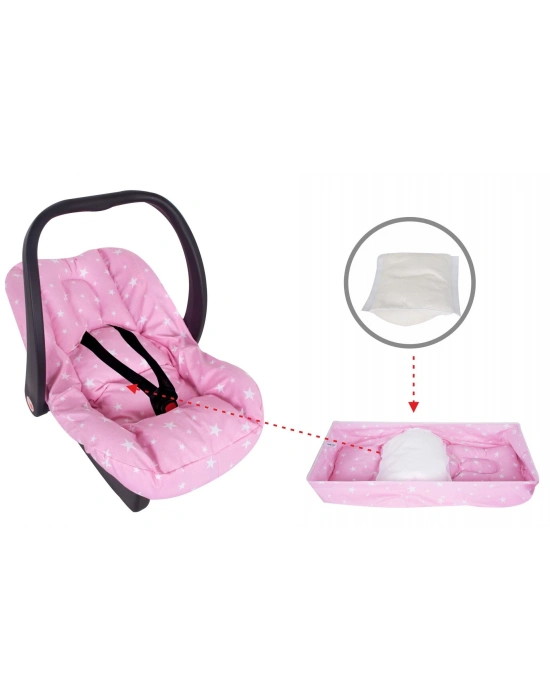 Sevi Bebe Bel Destekli Ana Kucağı Örtüsü ART-61 Pembe Yıldız