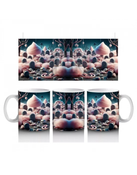 Sevimli Canavarlar ve Balkabaklarıyla Çocuklara Özel Cadılar Bayramı Baskılı Kupa