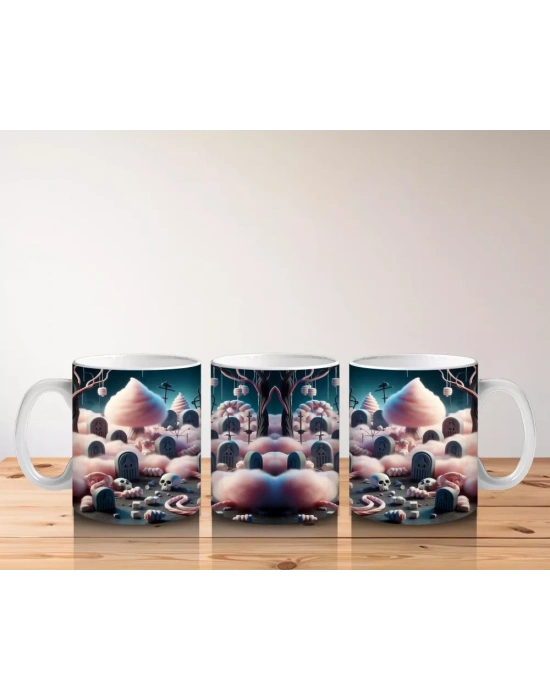 Sevimli Canavarlar ve Balkabaklarıyla Çocuklara Özel Cadılar Bayramı Baskılı Kupa