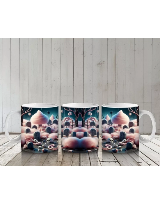 Sevimli Canavarlar ve Balkabaklarıyla Çocuklara Özel Cadılar Bayramı Baskılı Kupa