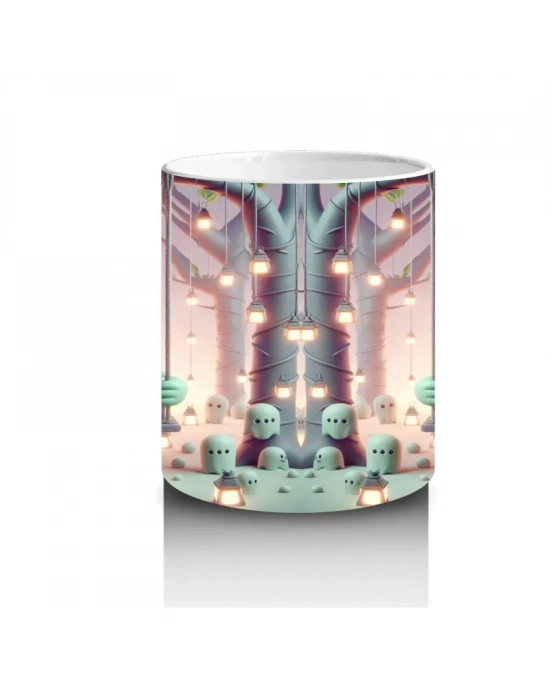 Sevimli Dinozor Kostümlü Çocuklara Özel Tatlı Cadılar Bayramı Baskılı Kupa