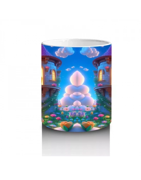 Sevimli Ejderha Figürlü Çocuklara Özel Renkli Cadılar Bayramı Baskılı Kupa