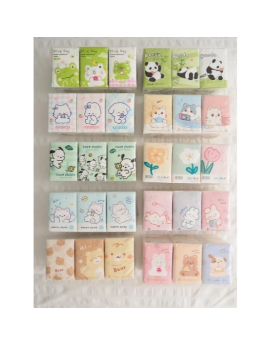 Sevimli Figürlü Çocuk Mendili 9lu Paket