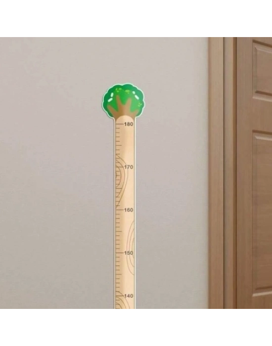 Sevimli Figürlü Çocuk Odası Boy Ölçer Sticker 180 cm