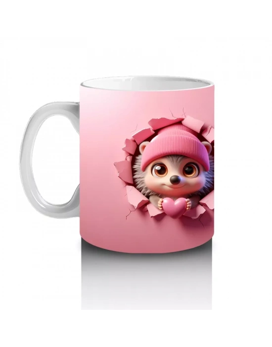 Sevimli Kız Çocuk Maskotu ve Peluş – Baskılı Kahve Kupası