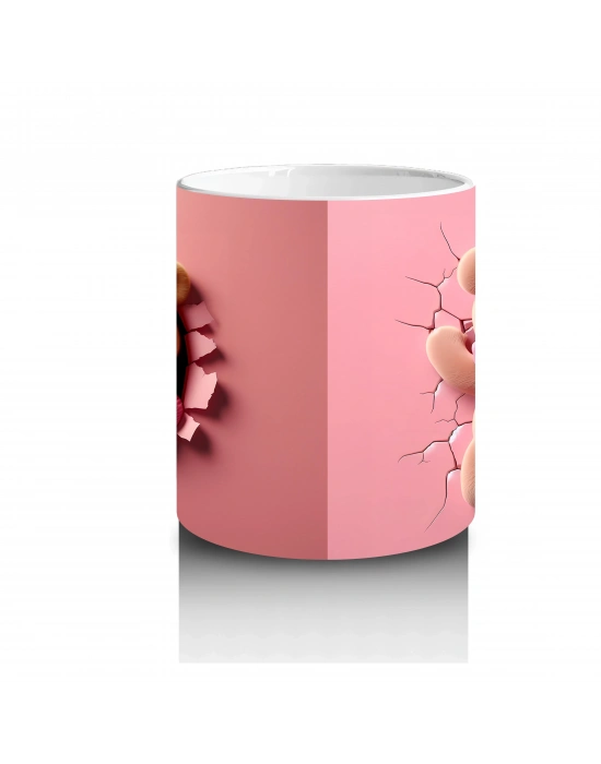 Sevimli Maskot ve Peluş Ayıcık – Baskılı Kahve Kupası