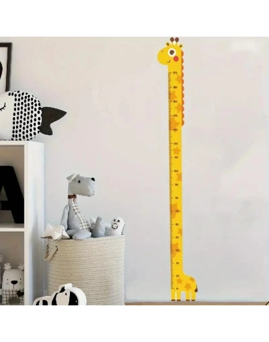 Sevimli Sarı Zürafa Boy Ölçüsü Sticker