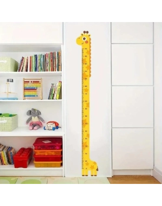 Sevimli Sarı Zürafa Boy Ölçüsü Sticker